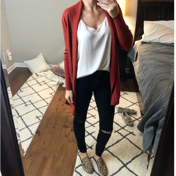 Sweaters - Burnt Orange Sweater Cardigan